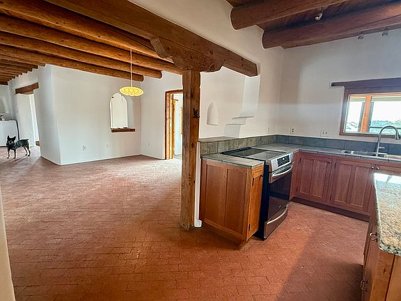 Kitchen leading into dining room