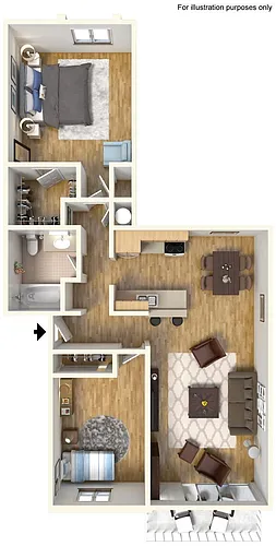Floor plan 2 Bedroom 2 Bathroom