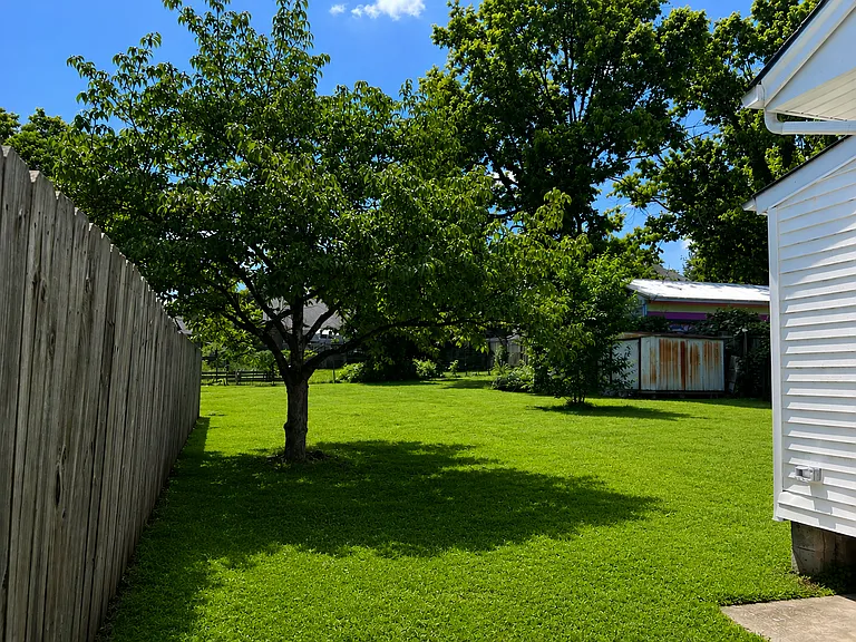 Spacious backyard.