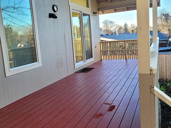 Spacious covered deck off the kitchen