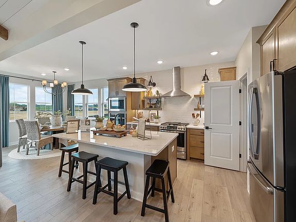 Kitchen with pendant lighting