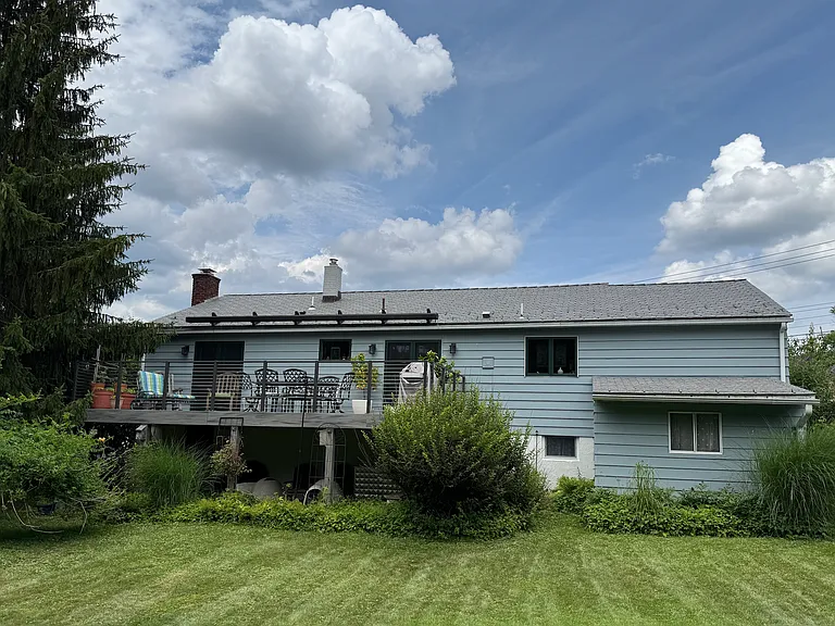 Deck with awning shut