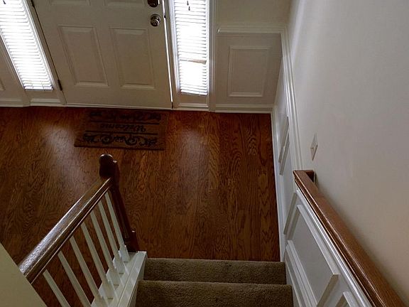 View from the stairs to the front entrance