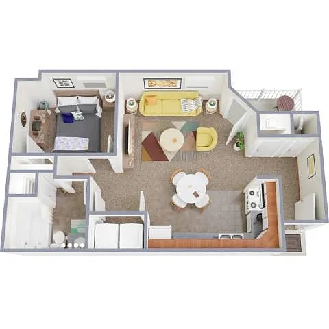 Floor plan 1 Bedroom Traditional