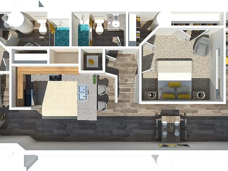 One Bedroom One Bathroom 1217-1228 Square Feet One Bedroom One Bathroom 1217-1228 Square Feet