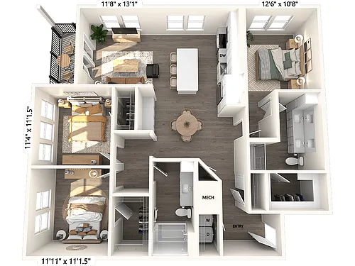 Floor plan C1-1421sf-123-663