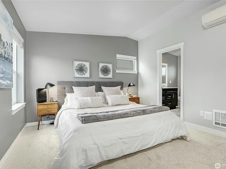 Primary bedroom on top floor with AC