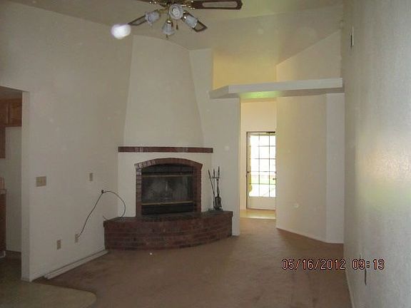 Fireplace in dining room