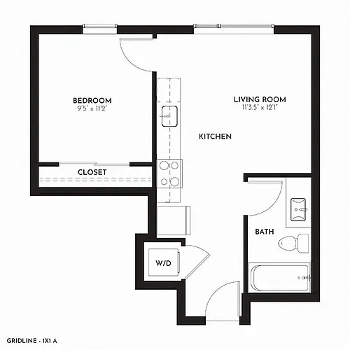 Floor plan 1X1 A