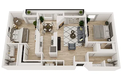 Floor plan 2 Bedroom F
