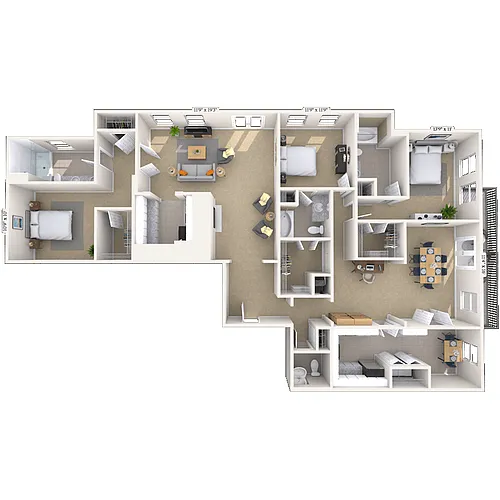 Floor plan Traditional 3x3.5 1908-2000 SF