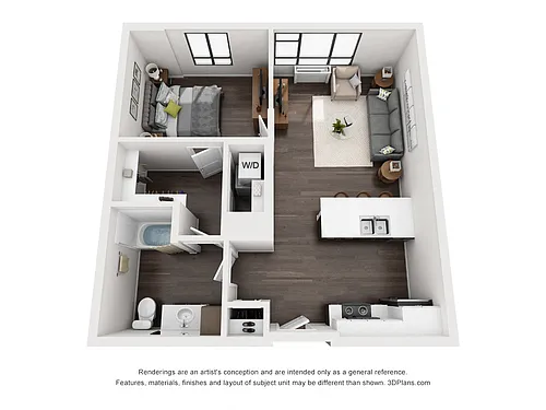 Floor plan 1B - Affordable / MULTE