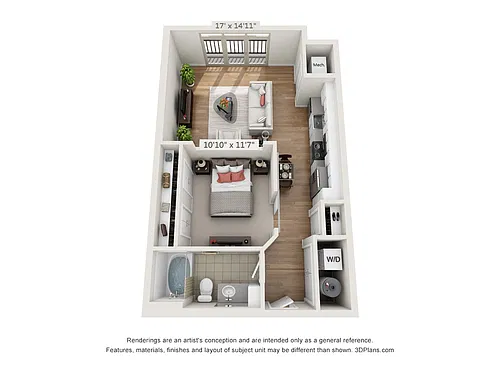 Floor plan Studio | 680 sqft