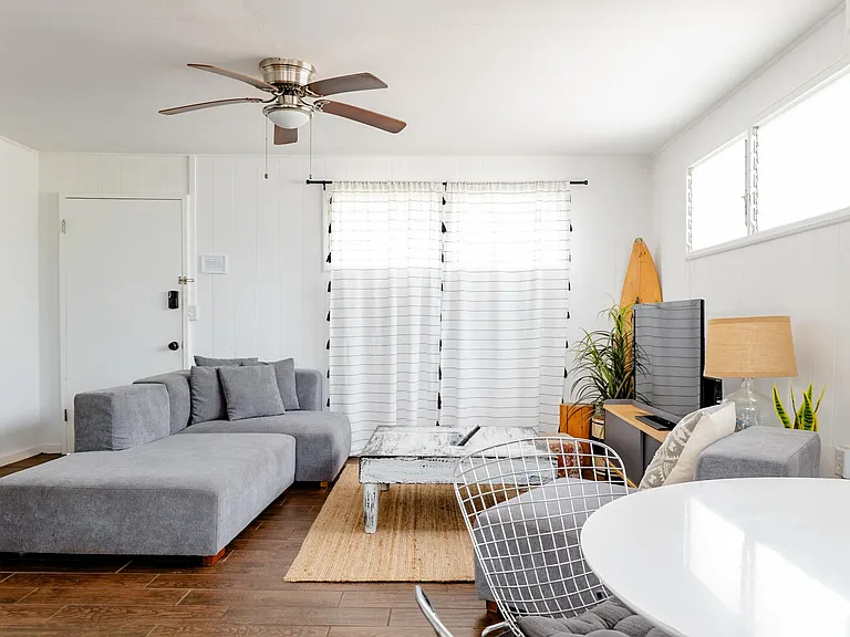 Gather around your cozy living room equipped with high powered air conditioning.