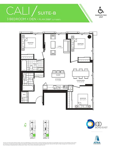 Floor plan 3 Bedroom(s) and 2 Bathroom(s) + DEN