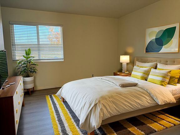 Virtually staged primary suite