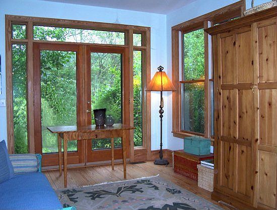 Study with private bath and access to gardens outside