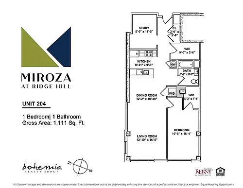 Floor plan 1br 04 with Offfice