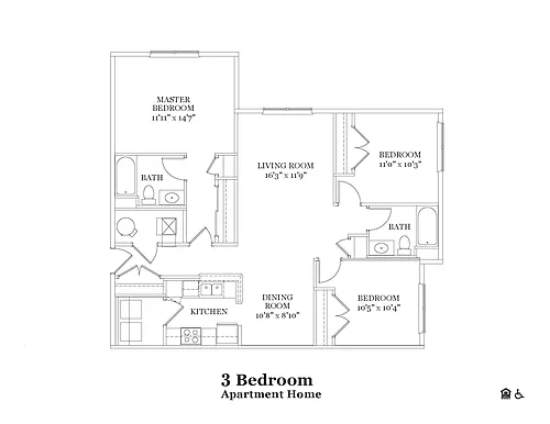 Floor plan Three Bedroom