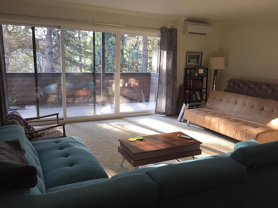 Living Room with a view of trees