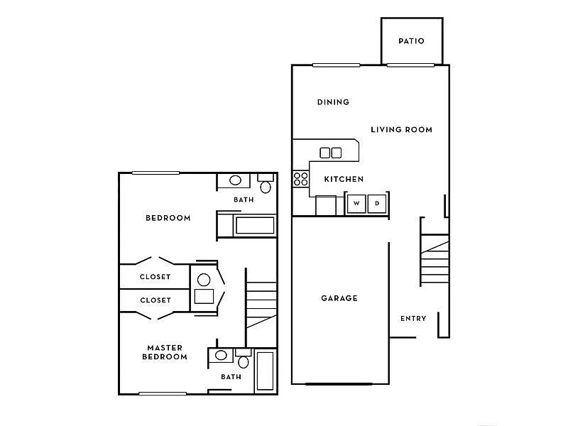 Floor plan 2 Bedroom TH Level Classic