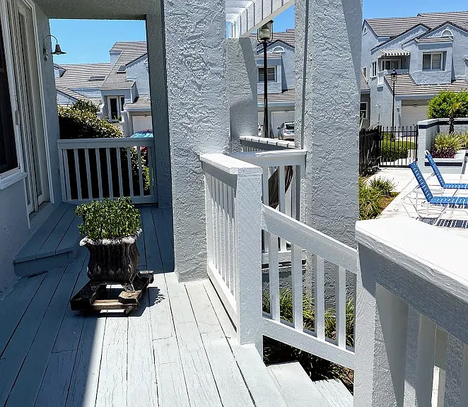 Back deck accessible from living room and dining room
