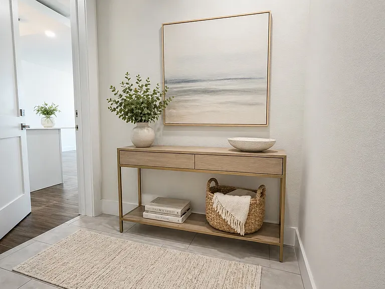 Private second-level condo entry.