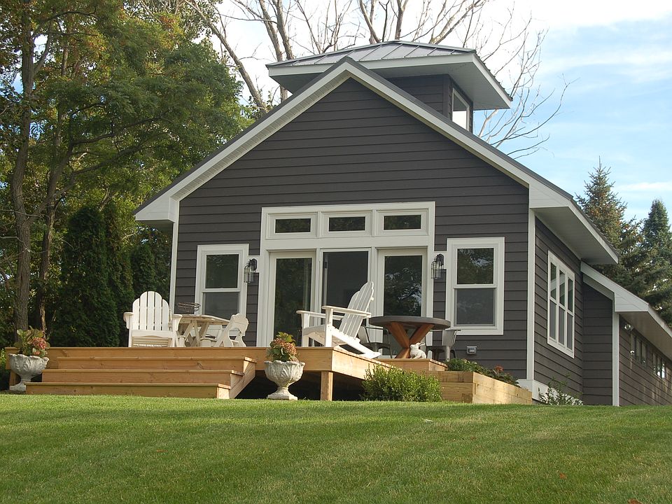 Double decks facing lake