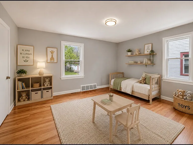 1 of 2 bedrooms downstairs virtually staged options