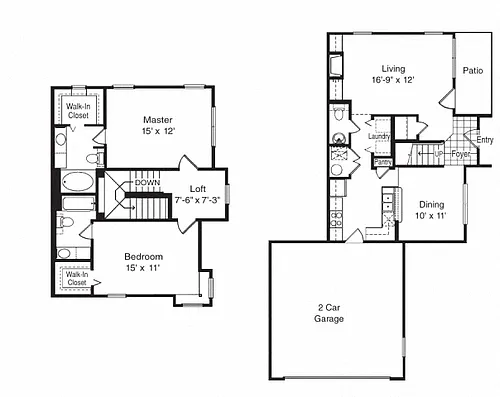 Floor plan TH2 Attached Garage Included