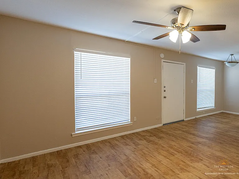 Open living and dining area