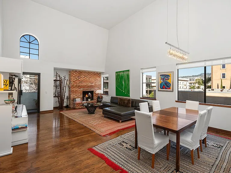 High ceiling living room