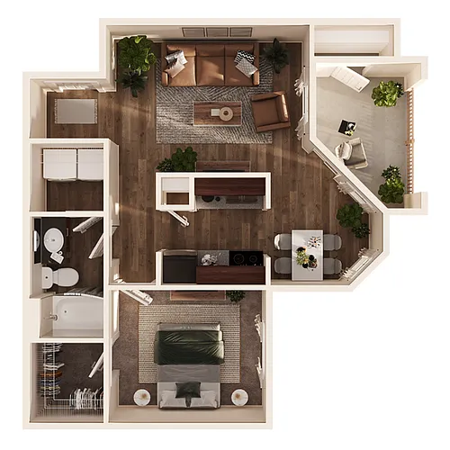 Floor plan 1x1 Premier