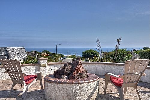 OCEAN VIEW from the enormous wrap-around patio featuring a Fire Pit & BBQ