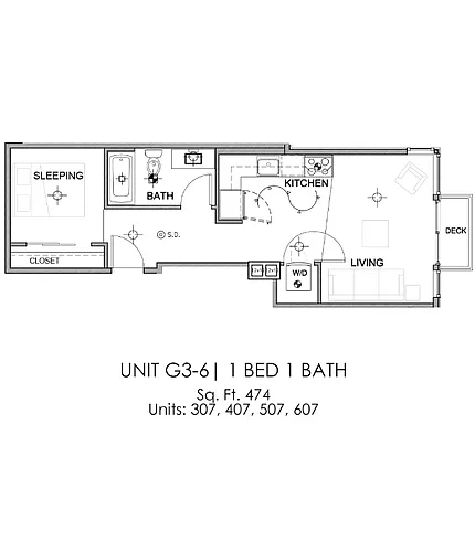 Floor plan Open 1x1