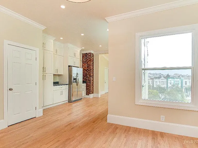 View of kitchen from living room