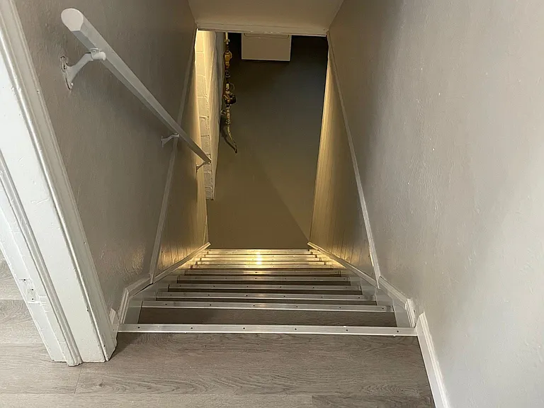 Steps down to the basement