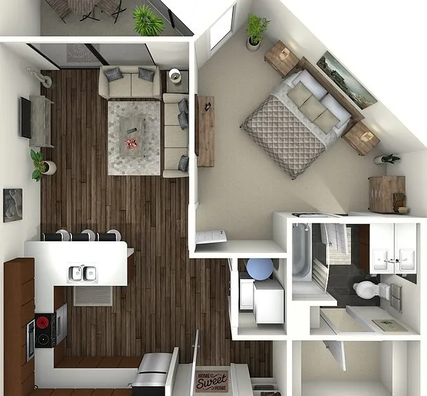 695 square foot one bedroom, one bath apartment home 695 square foot one bedroom, one bath apartment home