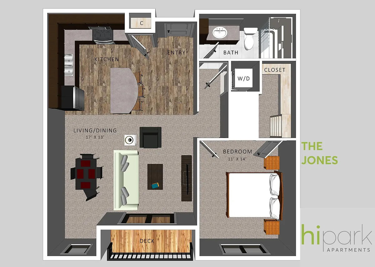 Floor plan HiPark Apartments - The Jones