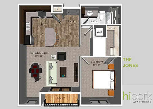Floor plan HiPark Apartments - The Jones