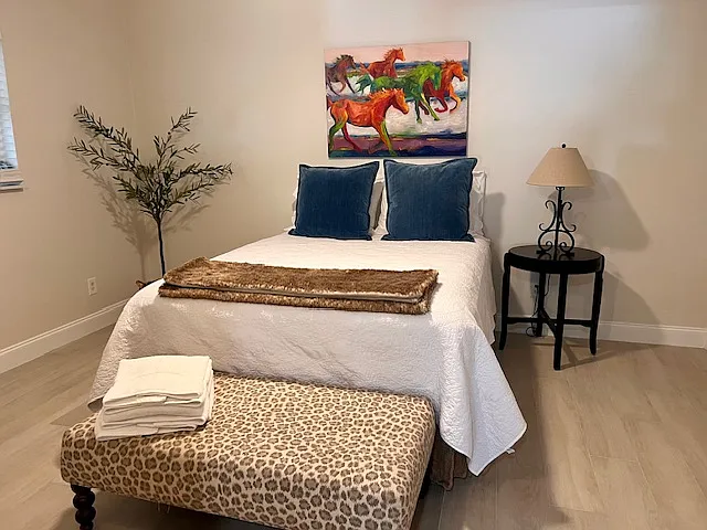 bedroom with 2 closets.