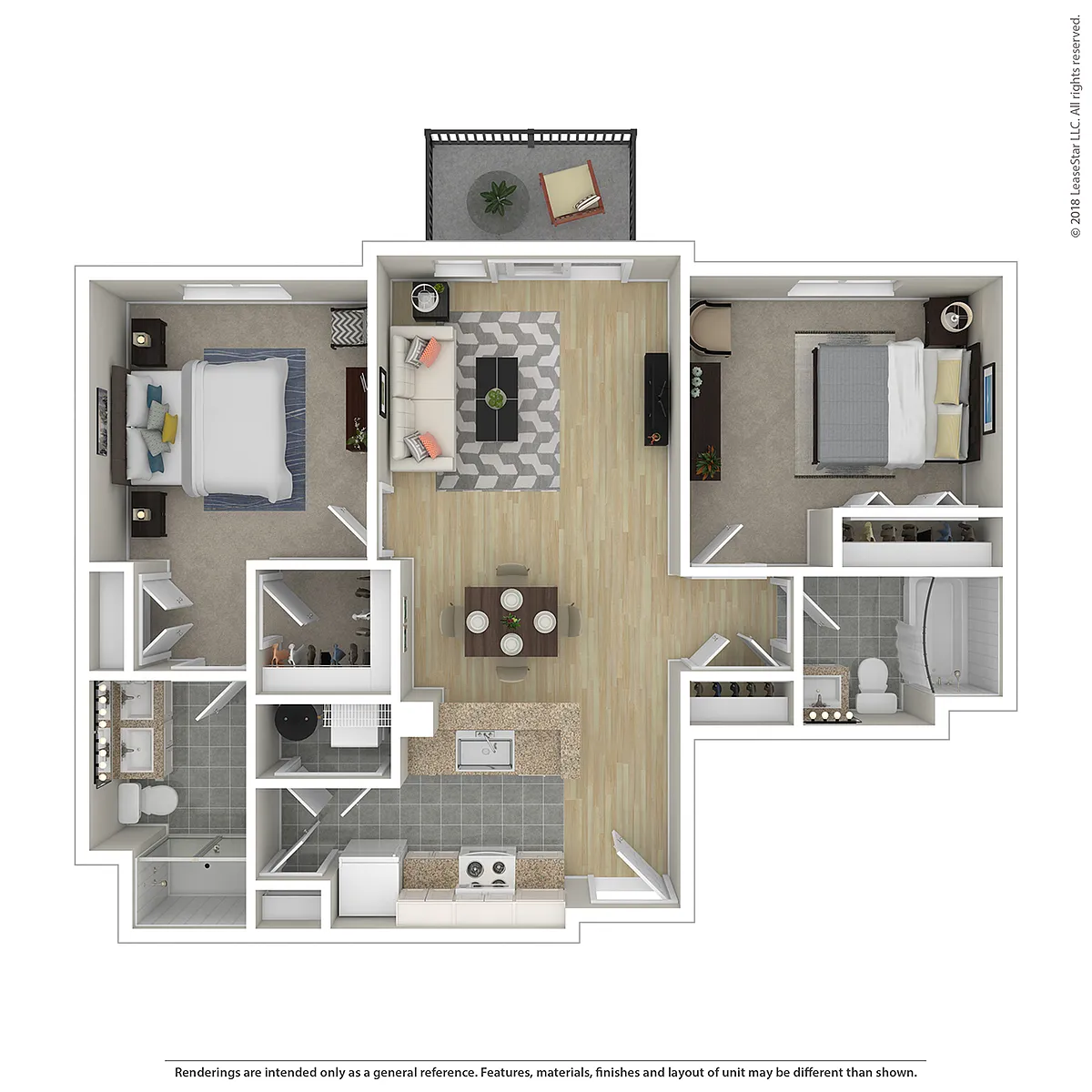 Floor plan 2 BR 2 BA Momument