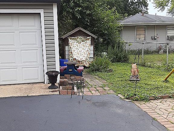 back of garage shed