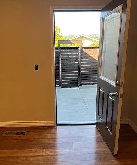 Open door to patio