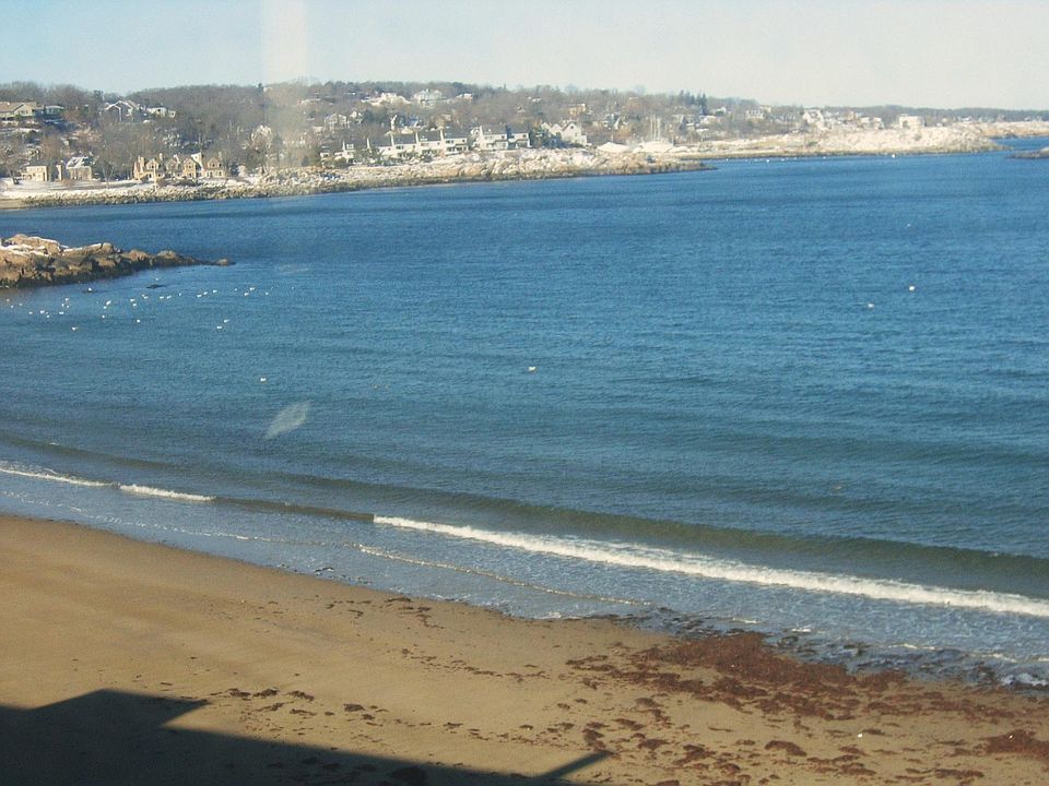 Rockport beach just behind building