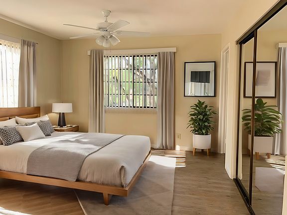 Bedroom Area, Virtually Staged (Apartments are Unfurnished)