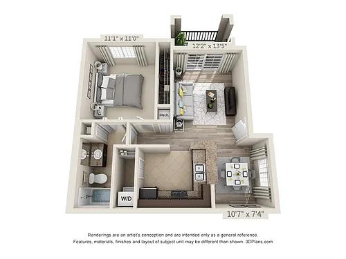 Floor plan Cove 1x1