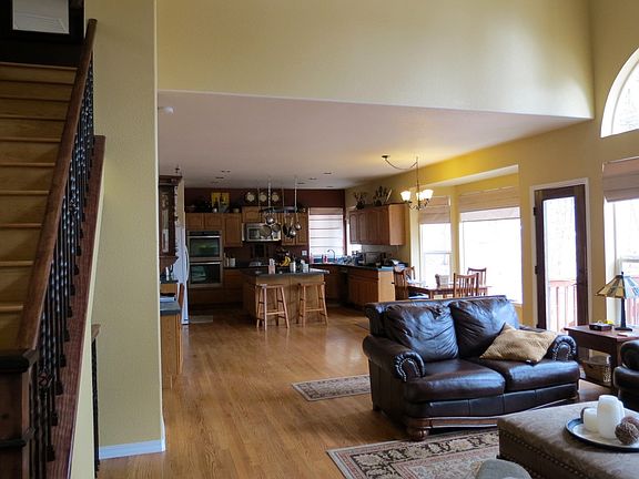 Great room flows to kitchen