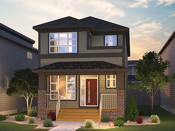 Exterior view of the Carlisle 2 model by Brookfield Residential in Calgary.
