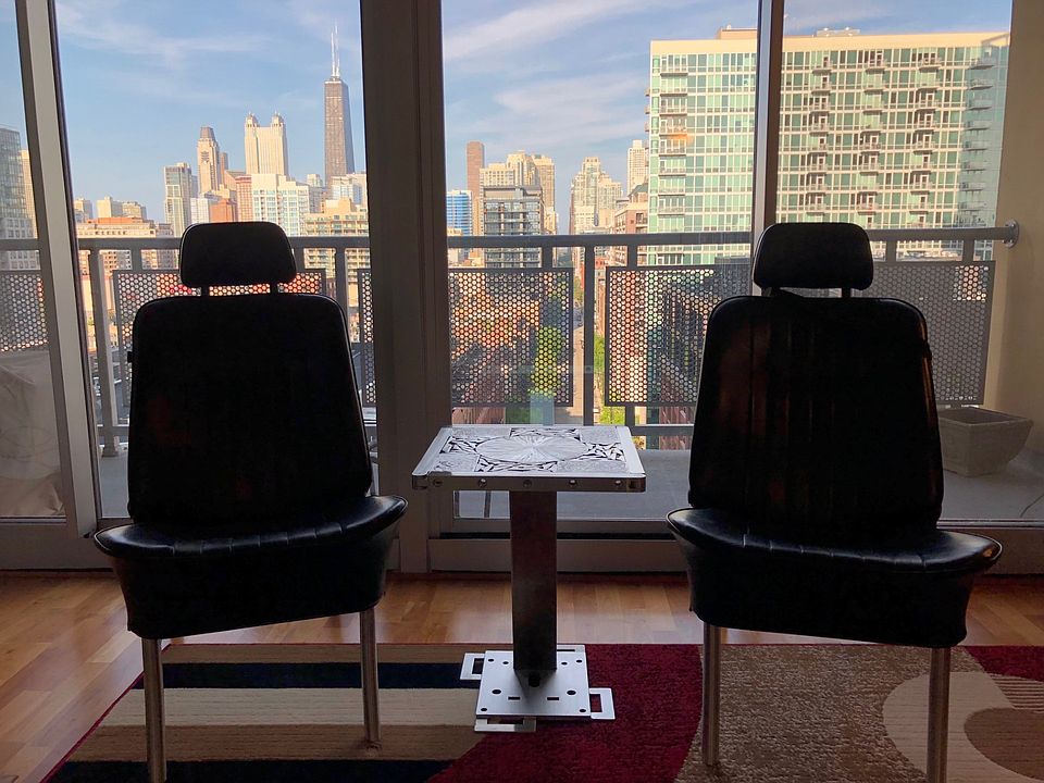 Amazing city views looking east towards the lake from the living room.